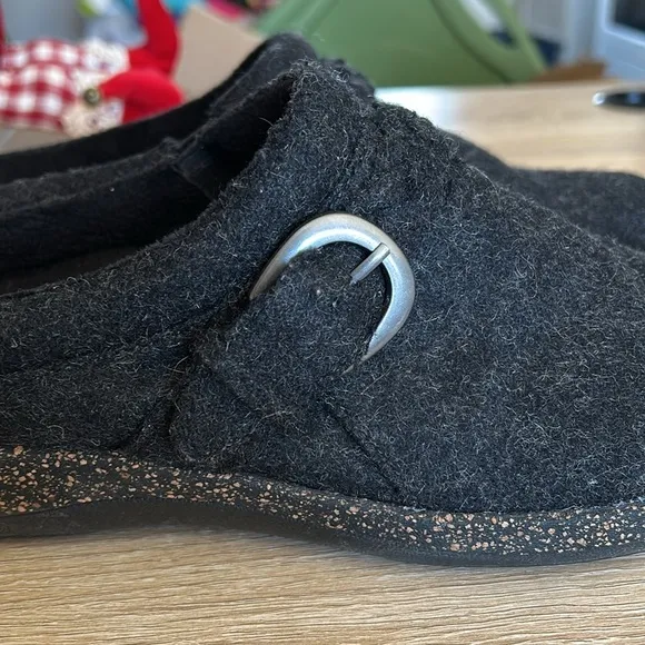 Aetrex Libby Wool Dark Grey Slip On Comfort Clogs - EU 40/US 9-9.5
