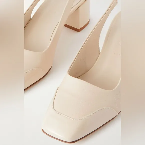 Aeyde Ingrid patent-leather trimmed textured-leather slingback pumps - 38