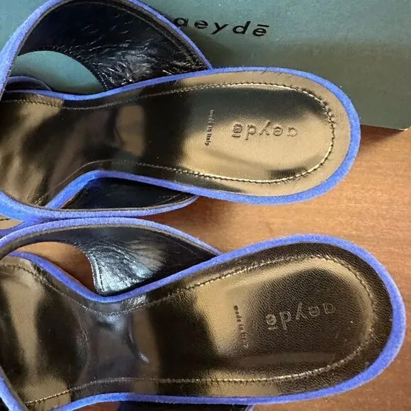Aeyde Serena double band heeled suede sandal size EU 42 or US 12, new in box