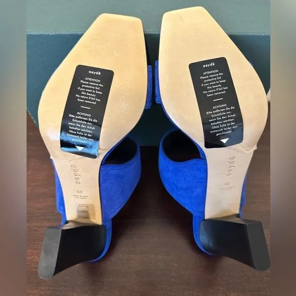 Aeyde Serena double band heeled suede sandal size EU 42 or US 12, new in box
