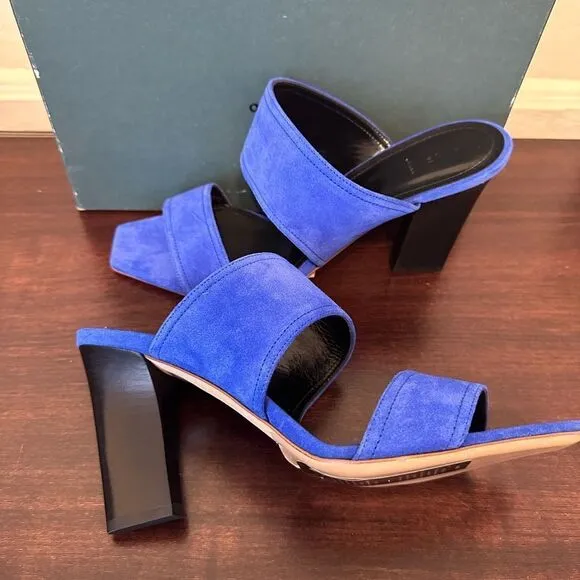 Aeyde Serena double band heeled suede sandal size EU 42 or US 12, new in box