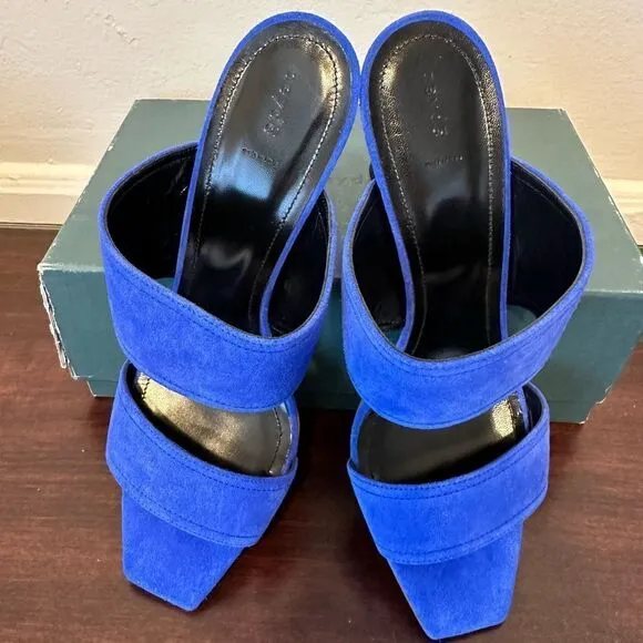 Aeyde Serena double band heeled suede sandal size EU 42 or US 12, new in box