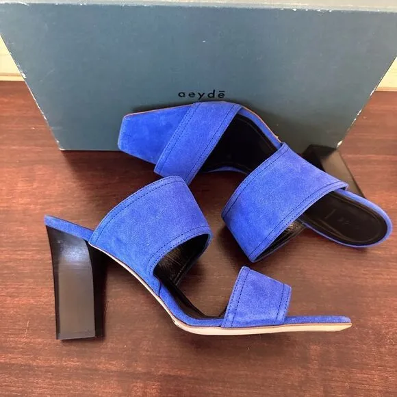 Aeyde Serena double band heeled suede sandal size EU 42 or US 12, new in box