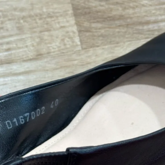 AGL Black Lenor Sling Leather Sling-Back Elegant Kitten Heels Size 40
