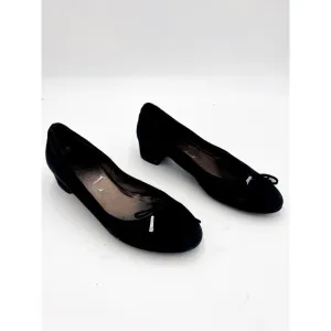 AGL Black Suede Kitten Block Heel Pumps Size 39