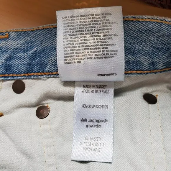 AGOLDE Pinch Waist High Rise Kick Flare Jeans Riptide Blue Organic Denim Size 29