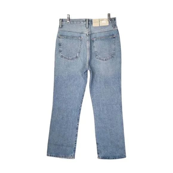 AGOLDE Pinch Waist High Rise Kick Flare Jeans Riptide Blue Organic Denim Size 29