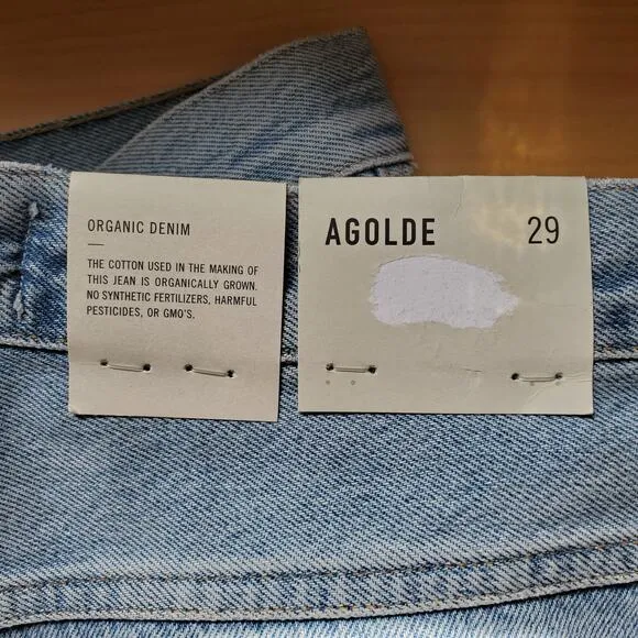 AGOLDE Pinch Waist High Rise Kick Flare Jeans Riptide Blue Organic Denim Size 29