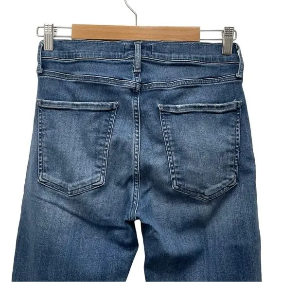 AGOLDE Sophie Crop Jeans Women's Size 27 Raw Hem Slim Jean Claremont Medium Wash