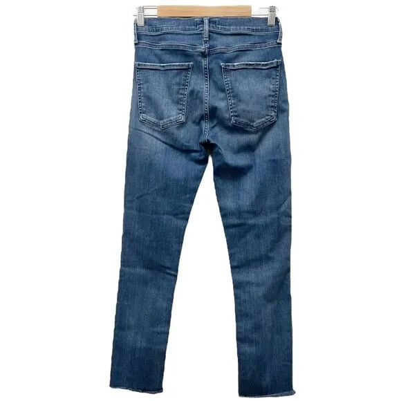 AGOLDE Sophie Crop Jeans Women's Size 27 Raw Hem Slim Jean Claremont Medium Wash