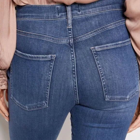 AGOLDE Sophie Crop Jeans Women's Size 27 Raw Hem Slim Jean Claremont Medium Wash