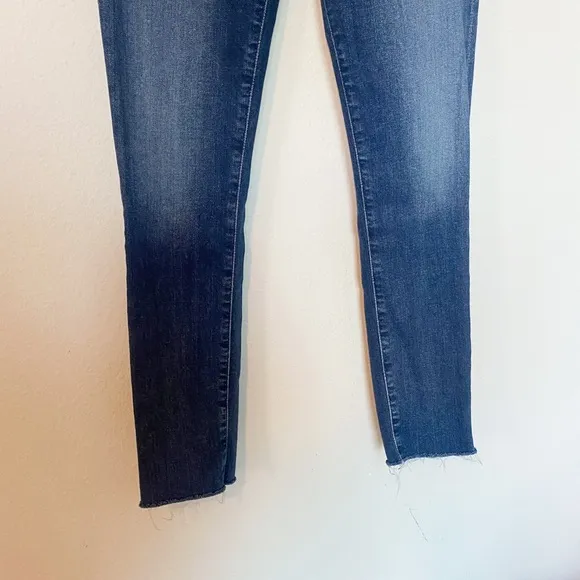 AGOLDE Sophie Mid-Rise Crop Jeans Stretch Denim Raw Hem Claremont Wash Size 24