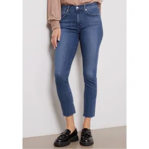 AGOLDE Sophie Mid-Rise Crop Jeans Stretch Denim Raw Hem Claremont Wash Size 24