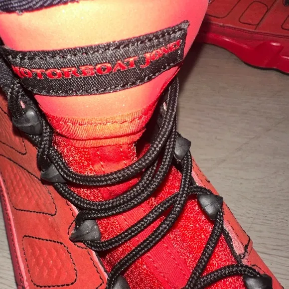 Air Jordan 9 Motorboat Jones Red and Black Athletic Shoes High-Top Design