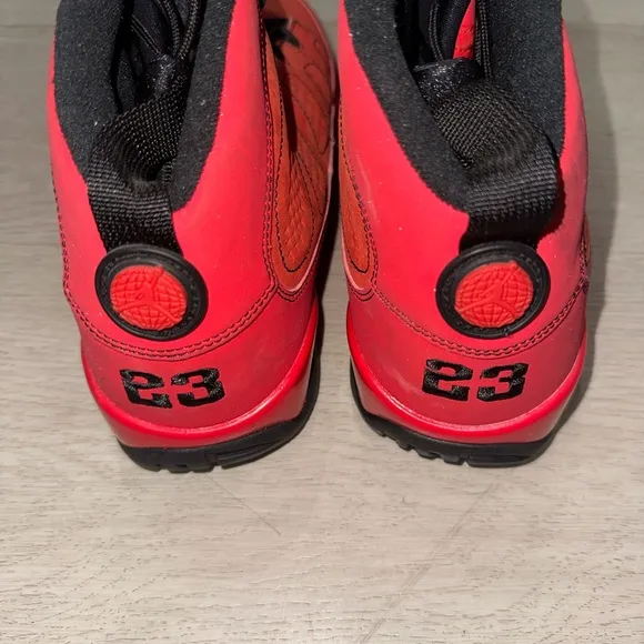 Air Jordan 9 Motorboat Jones Red and Black Athletic Shoes High-Top Design