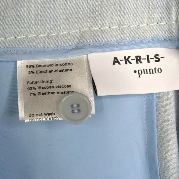 Akris Punto High Waist Chambray Culottes In Bleached Denim SZ 10