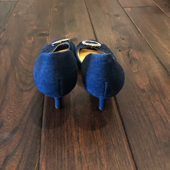 Alan Chan Denim Blue Kitten Heels Size 37.5