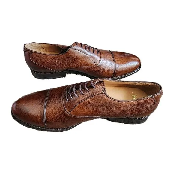 Alan Payne Oxfords Colby Genuine Deerskin Antique Honey Brown Mens Size 10