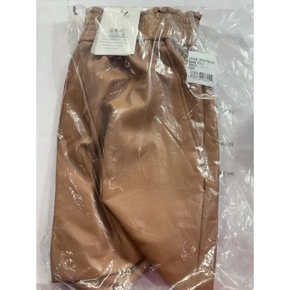 ALC NWT Natural Kaleb‎ Faux Leather Shorts Smocked Waist Women's Tan MSRP $295