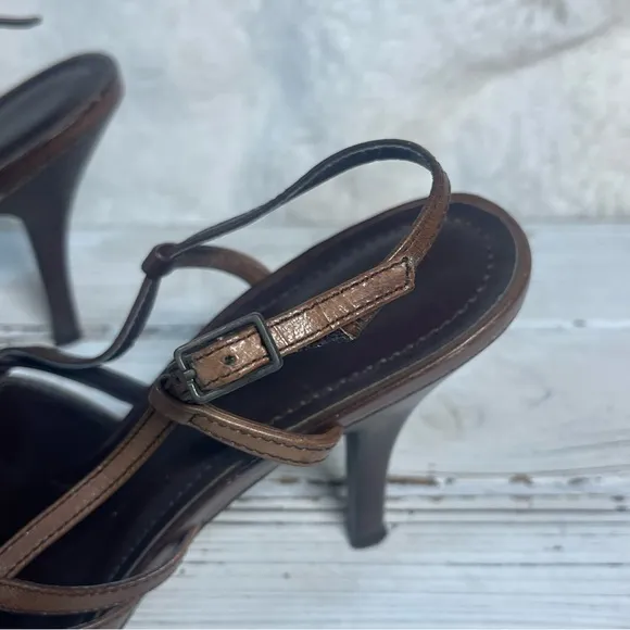 Aldo Brown Leather Court Pointed Slingback Stiletto High Heels Sz 5