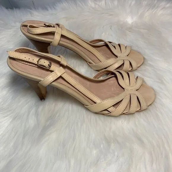 Aldo Cream Slingback Sandal Heels Size 40/9