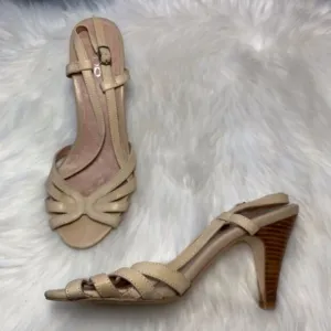 Aldo Cream Slingback Sandal Heels Size 40/9