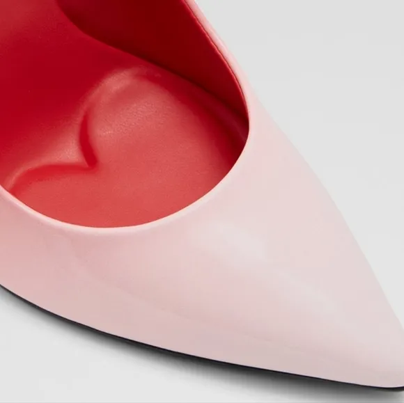 Aldo Cupida Chic Statement Slingback Heels Red Ombre Artistic Heel Size 8.5