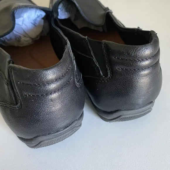 ALDO DEMETRIFLEX WIDE DRIVING LOAFER Black Leather Round Toe Slip On 10