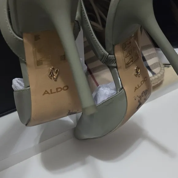 Aldo Green Patent Slingback Heels