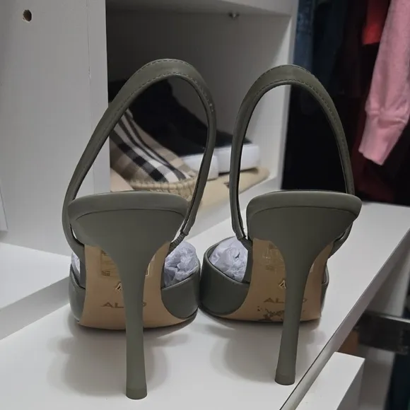 Aldo Green Patent Slingback Heels