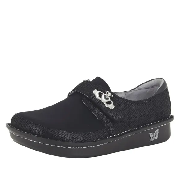Alegria Black Brenna Claddagh Mules with Decorative Buckle. Size 41 (10.5/11)