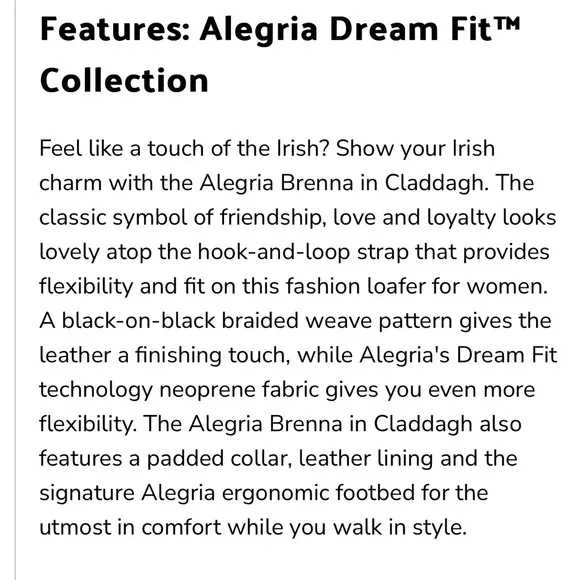 Alegria Black Brenna Claddagh Mules with Decorative Buckle. Size 41 (10.5/11)