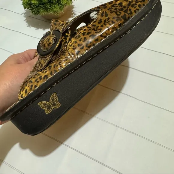 Alegria Black Brown Leipard Cheetah Animal Print Clogs Women’s Size 39
