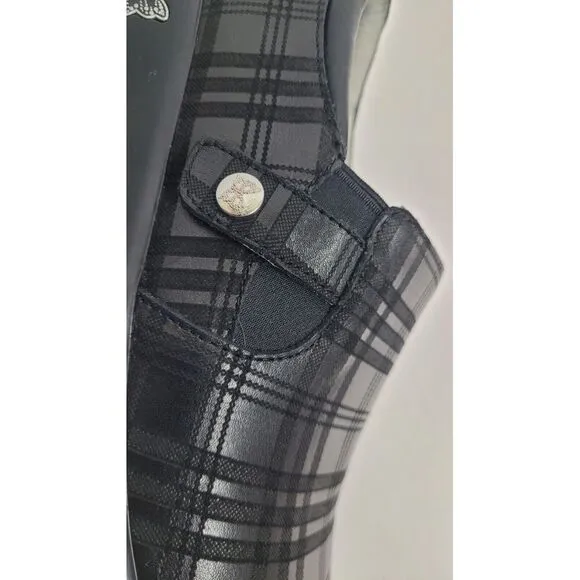 Alegria KARA 597XW Women's Black Plaid  Comfort Slip On Clogs Shoes EU 41 US 9.5