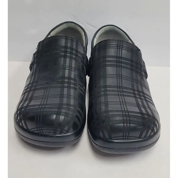 Alegria KARA 597XW Women's Black Plaid  Comfort Slip On Clogs Shoes EU 41 US 9.5