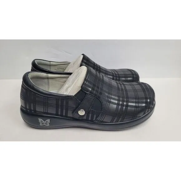 Alegria KARA 597XW Women's Black Plaid  Comfort Slip On Clogs Shoes EU 41 US 9.5