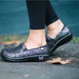 Alegria Keli Anti Slip Leather Clogs Slip On Totally Cellular Metallic 41/10.5