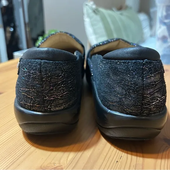 Alegria Keli Anti Slip Leather Clogs Slip On Totally Cellular Metallic 41/10.5