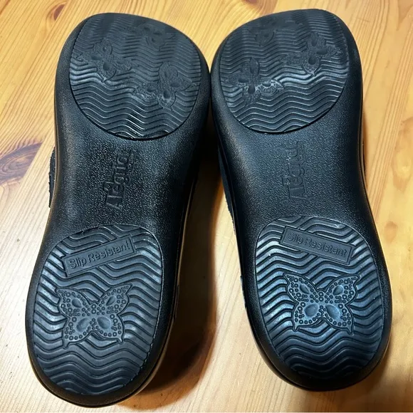 Alegria Keli Anti Slip Leather Clogs Slip On Totally Cellular Metallic 41/10.5