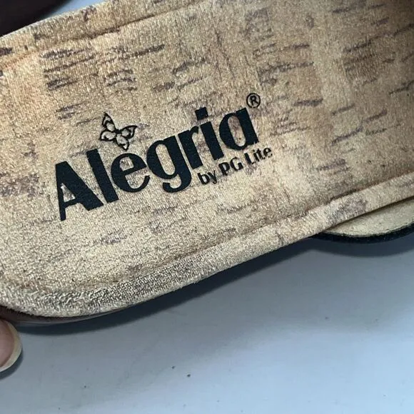 Alegria Triniti  Butter Black EU 39 US 9 Wedge Sandals Slide Slip Resistant