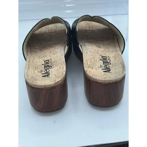 Alegria Triniti  Butter Black EU 39 US 9 Wedge Sandals Slide Slip Resistant