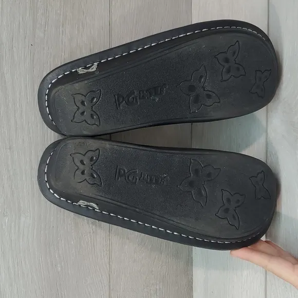 Alegria Women Comfort ALG-701 Leather Snake Clogs Mule shoes sz 37/7-7.5