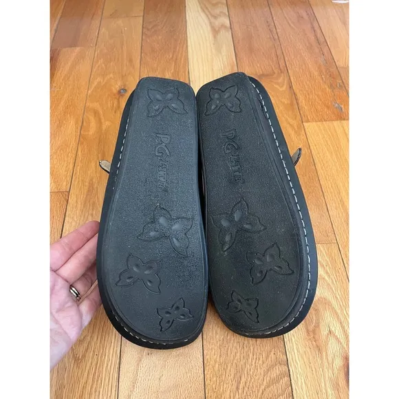 ALEGRIA women's size 9 US (39) black leather slip on comfort clogs