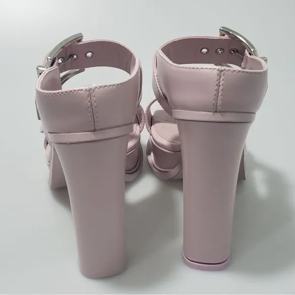 Alexander McQueen 120mm Leather Platform Mules Sandals Pink EU 37.5/US 7.5