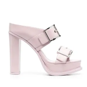 Alexander McQueen 120mm Leather Platform Mules Sandals Pink EU 37.5/US 7.5