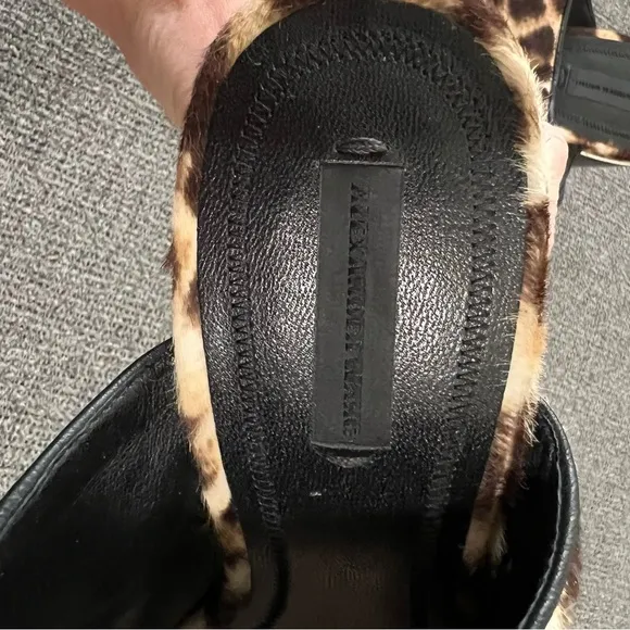 Alexander Wang Avery Leopard Calf Hair Mules size 40