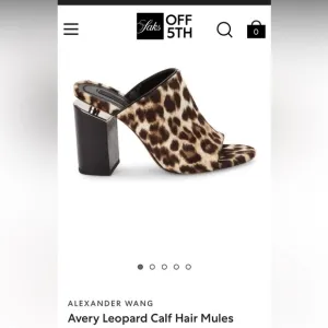 Alexander Wang Avery Leopard Calf Hair Mules size 40