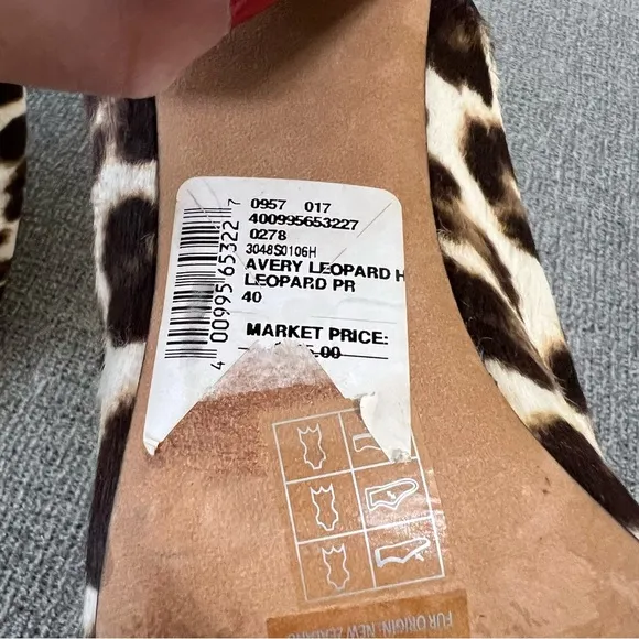 Alexander Wang Avery Leopard Calf Hair Mules size 40