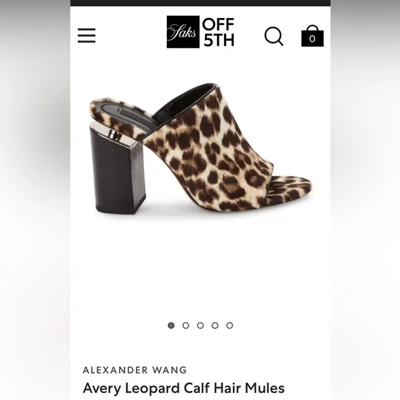 Alexander Wang Avery Leopard Calf Hair Mules size 40