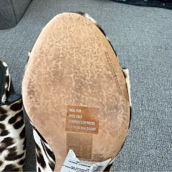 Alexander Wang Avery Leopard Calf Hair Mules size 40